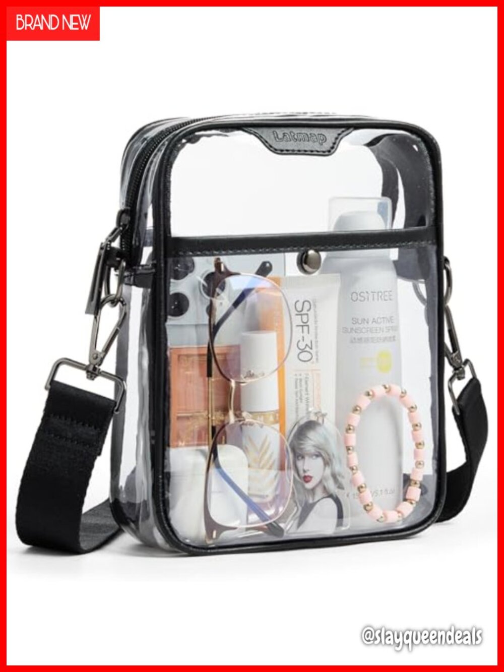 Clear Crossbody Bag Stadium Approved TPU See Through Purse